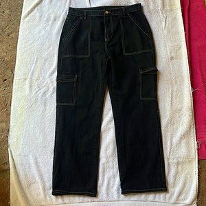 SHEIN Black jeans with white lacing